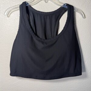 All in Motion Ribbed Racerback Sports Bra XXL Black Medium crop top
